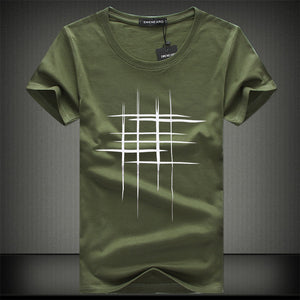 Simple Creative Design Line Cross cotton T Shirts for Summer - uptowncatlovers