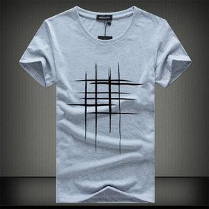 Simple Creative Design Line Cross cotton T Shirts for Summer - uptowncatlovers