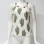 Sexy Sleeveless  Green Plant Cactus T Shirt for Summer - uptowncatlovers