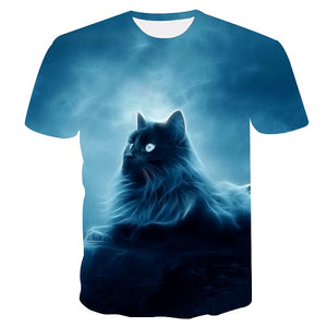 New Cool 3D Short Sleeve Summer Cat T-shirt for Men/Women - uptowncatlovers