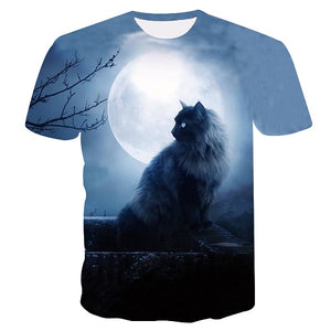 New Cool 3D Short Sleeve Summer Cat T-shirt for Men/Women - uptowncatlovers