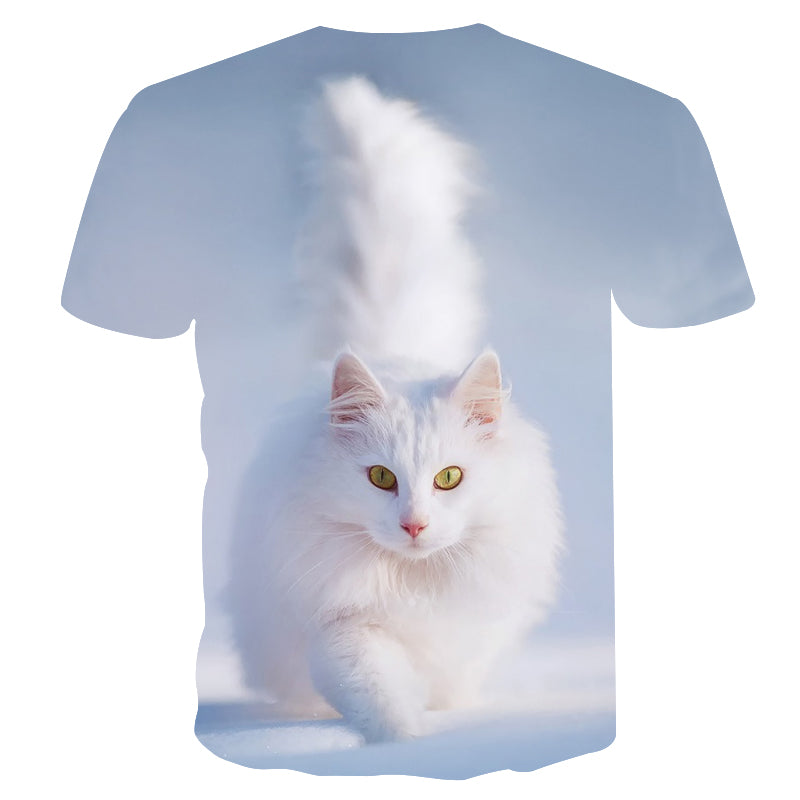 New Cool 3D Short Sleeve Summer Cat T-shirt for Men/Women - uptowncatlovers