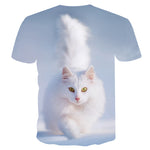 New Cool 3D Short Sleeve Summer Cat T-shirt for Men/Women - uptowncatlovers