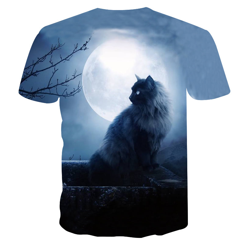 New Cool 3D Short Sleeve Summer Cat T-shirt for Men/Women - uptowncatlovers