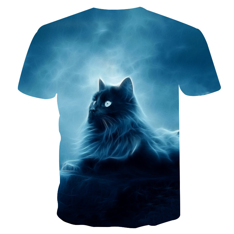 New Cool 3D Short Sleeve Summer Cat T-shirt for Men/Women - uptowncatlovers