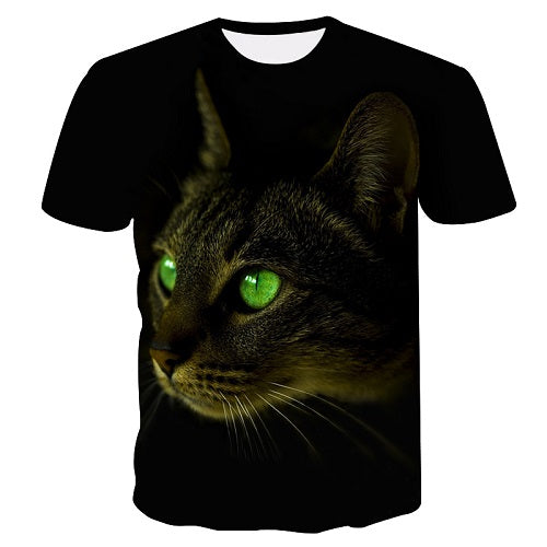 New Cool 3D Short Sleeve Summer Cat T-shirt for Men/Women - uptowncatlovers