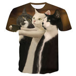 New Cool 3D Short Sleeve Summer Cat T-shirt for Men/Women - uptowncatlovers