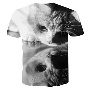 New Cool 3D Short Sleeve Summer Cat T-shirt for Men/Women - uptowncatlovers