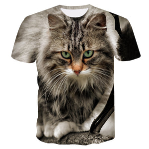 New Cool 3D Short Sleeve Summer Cat T-shirt for Men/Women - uptowncatlovers