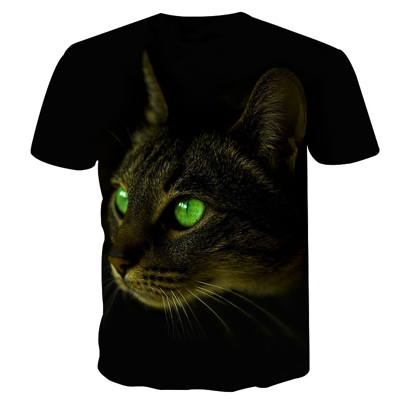 New Cool 3D Short Sleeve Summer Cat T-shirt for Men/Women - uptowncatlovers