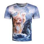 New Cool 3D Short Sleeve Summer Cat T-shirt for Men/Women - uptowncatlovers