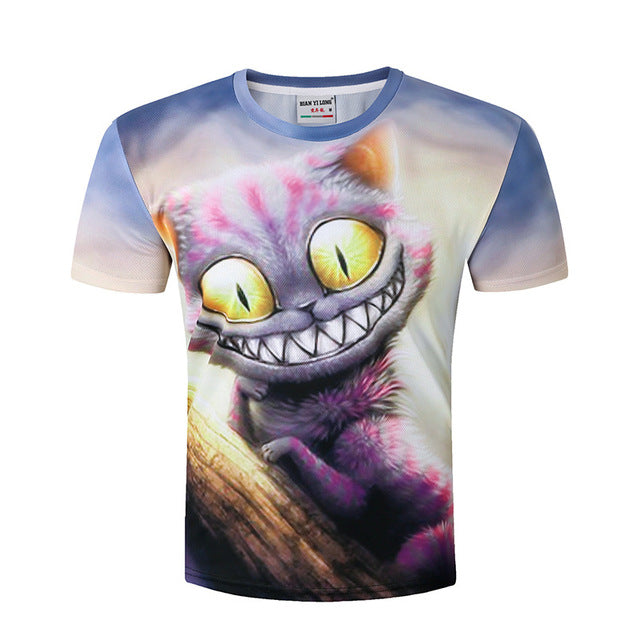 New Cool 3D Short Sleeve Summer Cat T-shirt for Men/Women - uptowncatlovers