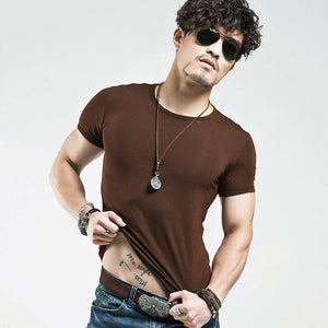 2018 V neck Men's T Shirt  Fitness  Free Shipping - uptowncatlovers