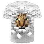 New Cool 3D Short Sleeve Summer Cat T-shirt for Men/Women - uptowncatlovers