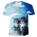 New Cool 3D Short Sleeve Summer Cat T-shirt for Men/Women - uptowncatlovers