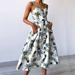 Sunflower Print Sexy Dress - uptowncatlovers