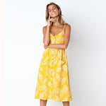 Sunflower Print Sexy Dress - uptowncatlovers